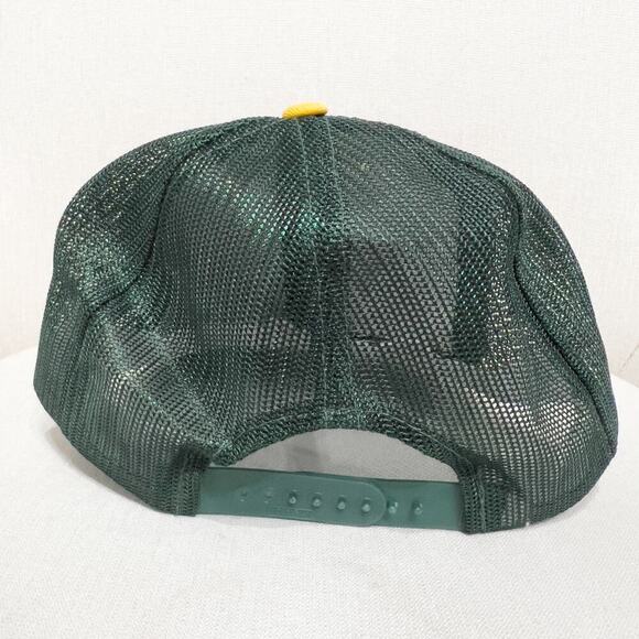 Vintage Oakland As Green Mesh Adjustable Hat Trucker Baseball MLB 80s - Picture 3 of 5